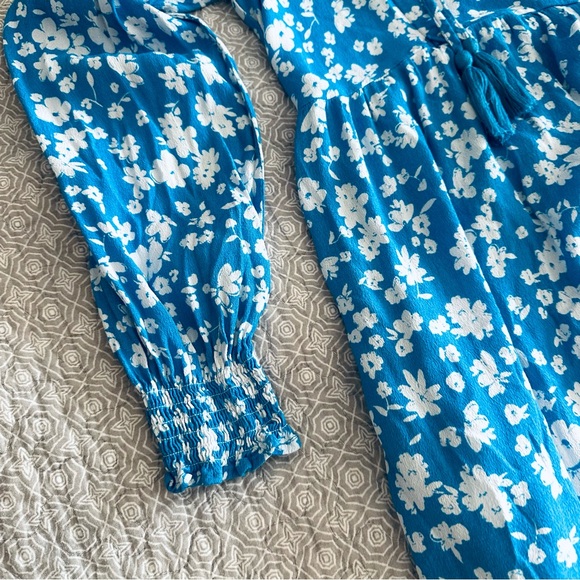 Seraphine Maternity & Nursing Margaux Floral Tiered Midi Dress Blue Size 6 - Picture 7 of 13